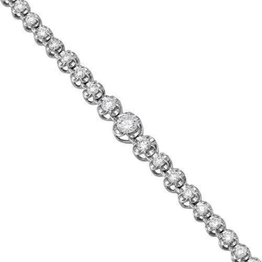 14K White Solid Gold Womens Diamond Necklace 2.79 Ctw